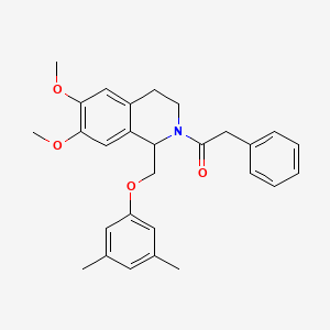 1-(1-((3,5-dimethylphenoxy)methyl)-6,7-dimethoxy-3,4-dihydroisoquinolin-2(1H)-yl)-2-phenylethanone