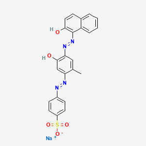 molecular formula C23H17N4NaO5S B1496515 Sodium 4-((5-hydroxy-4-((2-hydroxy-1-naphthyl)azo)-2-methylphenyl)azo)benzenesulphonate CAS No. 6406-60-6