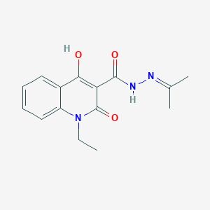 molecular formula C15H17N3O3 B14965153 1-ethyl-4-hydroxy-2-oxo-N'-(propan-2-ylidene)-1,2-dihydroquinoline-3-carbohydrazide 