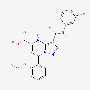 7-(2-Ethoxyphenyl)-3-[(3-fluorophenyl)carbamoyl]-4,7-dihydropyrazolo[1,5-a]pyrimidine-5-carboxylic acid