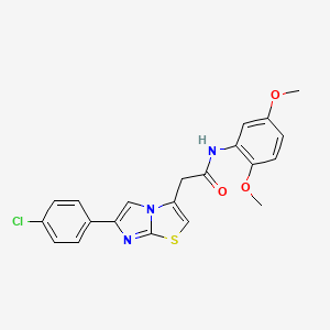 molecular formula C21H18ClN3O3S B14965172 2-[6-(4-chlorophenyl)imidazo[2,1-b][1,3]thiazol-3-yl]-N-(2,5-dimethoxyphenyl)acetamide 