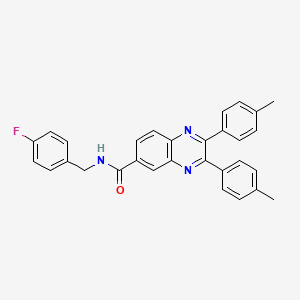 N-[(4-fluorophenyl)methyl]-2,3-bis(4-methylphenyl)quinoxaline-6-carboxamide