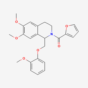 (6,7-dimethoxy-1-((2-methoxyphenoxy)methyl)-3,4-dihydroisoquinolin-2(1H)-yl)(furan-2-yl)methanone