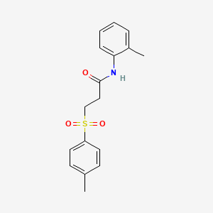 molecular formula C17H19NO3S B14965207 N-(2-methylphenyl)-3-(4-methylphenyl)sulfonylpropanamide CAS No. 697772-75-1