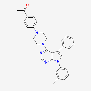 molecular formula C31H29N5O B14965209 1-(4-{4-[7-(3-methylphenyl)-5-phenyl-7H-pyrrolo[2,3-d]pyrimidin-4-yl]piperazin-1-yl}phenyl)ethanone 