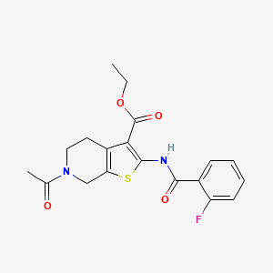 molecular formula C19H19FN2O4S B14965219 6-Acetyl-2-(2-fluoro-benzoylamino)-4,5,6,7-tetrahydro-thieno[2,3-c]pyridine-3-carboxylic acid ethyl ester 