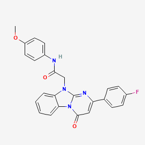 molecular formula C25H19FN4O3 B14965242 2-[2-(4-fluorophenyl)-4-oxopyrimido[1,2-a]benzimidazol-10(4H)-yl]-N-(4-methoxyphenyl)acetamide 