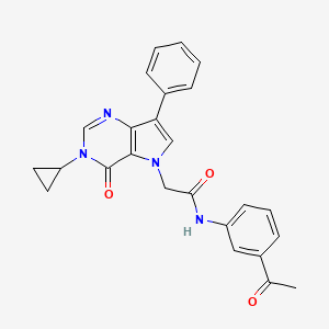 N-(3-acetylphenyl)-2-(3-cyclopropyl-4-oxo-7-phenyl-3,4-dihydro-5H-pyrrolo[3,2-d]pyrimidin-5-yl)acetamide