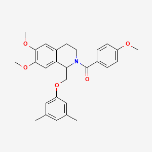 (1-((3,5-dimethylphenoxy)methyl)-6,7-dimethoxy-3,4-dihydroisoquinolin-2(1H)-yl)(4-methoxyphenyl)methanone