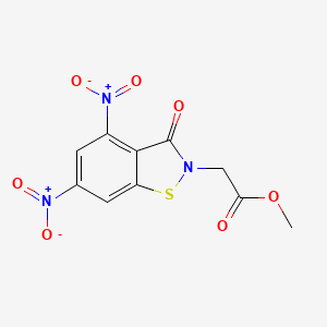 molecular formula C10H7N3O7S B14965274 methyl (4,6-dinitro-3-oxo-1,2-benzothiazol-2(3H)-yl)acetate 