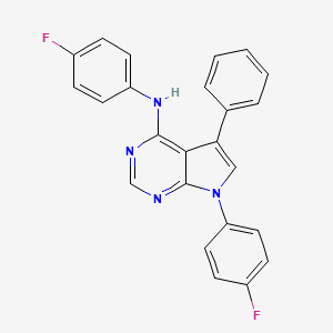 molecular formula C24H16F2N4 B14965278 N,7-bis(4-fluorophenyl)-5-phenyl-7H-pyrrolo[2,3-d]pyrimidin-4-amine 