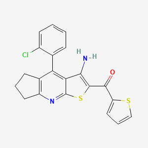 [3-Amino-4-(2-chlorophenyl)-6,7-dihydro-5H-cyclopenta[B]thieno[3,2-E]pyridin-2-YL](2-thienyl)methanone