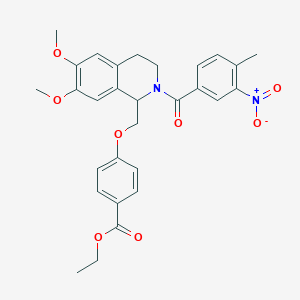 Ethyl 4-((6,7-dimethoxy-2-(4-methyl-3-nitrobenzoyl)-1,2,3,4-tetrahydroisoquinolin-1-yl)methoxy)benzoate