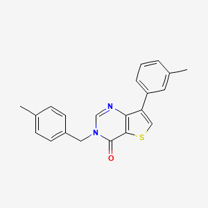 molecular formula C21H18N2OS B14965369 3-(4-methylbenzyl)-7-(3-methylphenyl)thieno[3,2-d]pyrimidin-4(3H)-one 