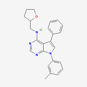 7-(3-methylphenyl)-5-phenyl-N-(tetrahydrofuran-2-ylmethyl)-7H-pyrrolo[2,3-d]pyrimidin-4-amine