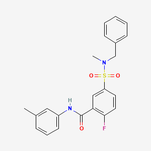 molecular formula C22H21FN2O3S B14965430 5-[benzyl(methyl)sulfamoyl]-2-fluoro-N-(3-methylphenyl)benzamide 