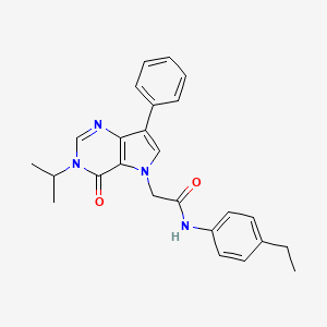 N-(4-ethylphenyl)-2-[4-oxo-7-phenyl-3-(propan-2-yl)-3,4-dihydro-5H-pyrrolo[3,2-d]pyrimidin-5-yl]acetamide