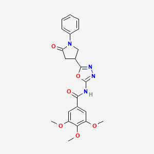 molecular formula C22H22N4O6 B14965442 3,4,5-trimethoxy-N-[5-(5-oxo-1-phenylpyrrolidin-3-yl)-1,3,4-oxadiazol-2-yl]benzamide 