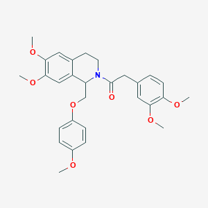 molecular formula C29H33NO7 B14965478 1-(6,7-dimethoxy-1-((4-methoxyphenoxy)methyl)-3,4-dihydroisoquinolin-2(1H)-yl)-2-(3,4-dimethoxyphenyl)ethanone 