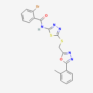 2-Bromo-N-[5-({[5-(2-methylphenyl)-1,3,4-oxadiazol-2-YL]methyl}sulfanyl)-1,3,4-thiadiazol-2-YL]benzamide