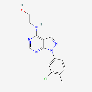 molecular formula C14H14ClN5O B14965498 2-{[1-(3-chloro-4-methylphenyl)-1H-pyrazolo[3,4-d]pyrimidin-4-yl]amino}ethanol 