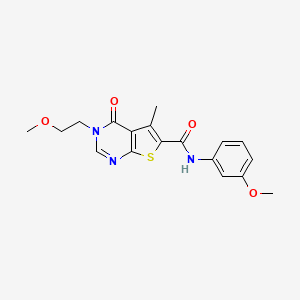 molecular formula C18H19N3O4S B14965500 3-(2-methoxyethyl)-N-(3-methoxyphenyl)-5-methyl-4-oxo-3,4-dihydrothieno[2,3-d]pyrimidine-6-carboxamide 