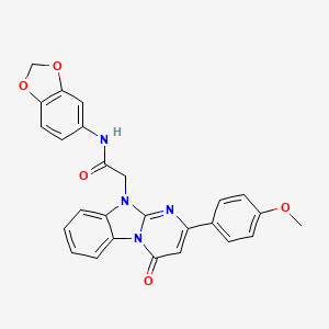 molecular formula C26H20N4O5 B14965594 N-(1,3-benzodioxol-5-yl)-2-[2-(4-methoxyphenyl)-4-oxopyrimido[1,2-a]benzimidazol-10(4H)-yl]acetamide 