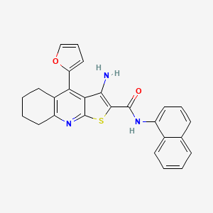 3-amino-4-(furan-2-yl)-N-(naphthalen-1-yl)-5,6,7,8-tetrahydrothieno[2,3-b]quinoline-2-carboxamide