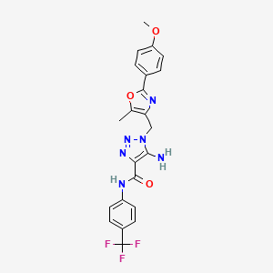 molecular formula C22H19F3N6O3 B14965621 5-amino-1-{[2-(4-methoxyphenyl)-5-methyl-1,3-oxazol-4-yl]methyl}-N-[4-(trifluoromethyl)phenyl]-1H-1,2,3-triazole-4-carboxamide 