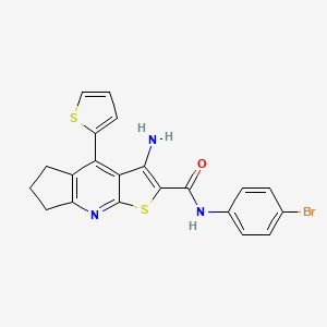 3-Amino-N-(4-bromophenyl)-4-(2-thienyl)-6,7-dihydro-5H-cyclopenta[B]thieno[3,2-E]pyridine-2-carboxamide