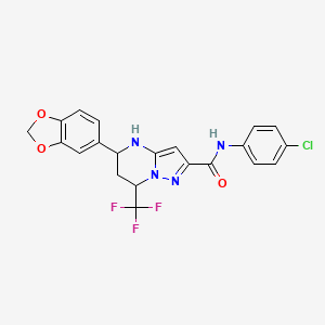 5-(1,3-benzodioxol-5-yl)-N-(4-chlorophenyl)-7-(trifluoromethyl)-4,5,6,7-tetrahydropyrazolo[1,5-a]pyrimidine-2-carboxamide