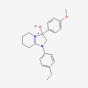 molecular formula C22H27N2O2+ B14965649 1-(4-Ethylphenyl)-3-hydroxy-3-(4-methoxyphenyl)-2,3,5,6,7,8-hexahydroimidazo[1,2-a]pyridin-1-ium 