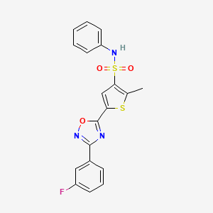 5-[3-(3-fluorophenyl)-1,2,4-oxadiazol-5-yl]-2-methyl-N-phenylthiophene-3-sulfonamide