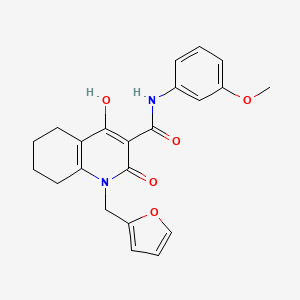 molecular formula C22H22N2O5 B14965684 1-(furan-2-ylmethyl)-4-hydroxy-N-(3-methoxyphenyl)-2-oxo-1,2,5,6,7,8-hexahydroquinoline-3-carboxamide 