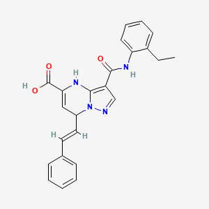 3-[(2-ethylphenyl)carbamoyl]-7-[(E)-2-phenylethenyl]-4,7-dihydropyrazolo[1,5-a]pyrimidine-5-carboxylic acid