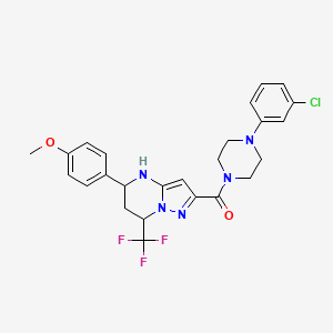 [4-(3-Chlorophenyl)piperazin-1-yl][5-(4-methoxyphenyl)-7-(trifluoromethyl)-4,5,6,7-tetrahydropyrazolo[1,5-a]pyrimidin-2-yl]methanone