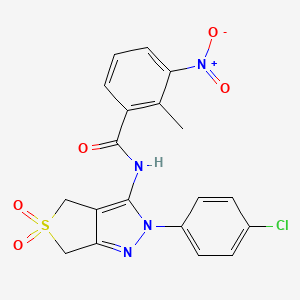 molecular formula C19H15ClN4O5S B14965694 N-(2-(4-chlorophenyl)-5,5-dioxido-4,6-dihydro-2H-thieno[3,4-c]pyrazol-3-yl)-2-methyl-3-nitrobenzamide 