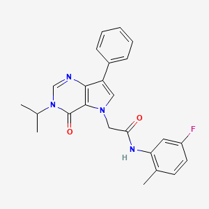 N-(5-fluoro-2-methylphenyl)-2-[4-oxo-7-phenyl-3-(propan-2-yl)-3,4-dihydro-5H-pyrrolo[3,2-d]pyrimidin-5-yl]acetamide