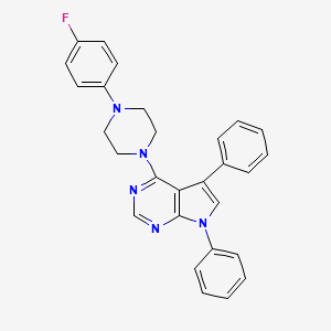 4-[4-(4-fluorophenyl)piperazin-1-yl]-5,7-diphenyl-7H-pyrrolo[2,3-d]pyrimidine