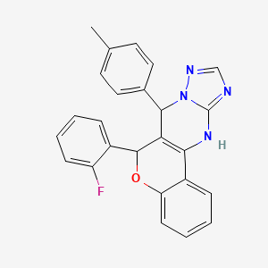 6-(2-fluorophenyl)-7-(4-methylphenyl)-7,12-dihydro-6H-chromeno[4,3-d][1,2,4]triazolo[1,5-a]pyrimidine