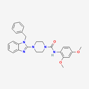 molecular formula C27H29N5O3 B14965751 4-(1-benzyl-1H-benzo[d]imidazol-2-yl)-N-(2,4-dimethoxyphenyl)piperazine-1-carboxamide 