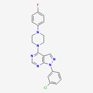 molecular formula C21H18ClFN6 B14965763 1-(3-chlorophenyl)-4-[4-(4-fluorophenyl)piperazin-1-yl]-1H-pyrazolo[3,4-d]pyrimidine 