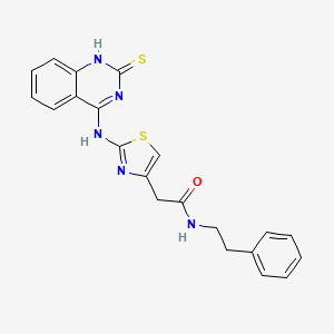 N-phenethyl-2-(2-((2-thioxo-1,2-dihydroquinazolin-4-yl)amino)thiazol-4-yl)acetamide