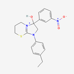 1-(4-ethylphenyl)-3-hydroxy-3-(3-nitrophenyl)-2,3,6,7-tetrahydro-5H-imidazo[2,1-b][1,3]thiazin-1-ium