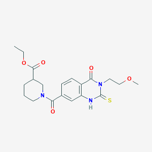 molecular formula C20H25N3O5S B14965823 Ethyl 1-{[3-(2-methoxyethyl)-4-oxo-2-thioxo-1,2,3,4-tetrahydroquinazolin-7-yl]carbonyl}piperidine-3-carboxylate 