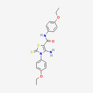 molecular formula C20H21N3O3S2 B14965840 4-amino-N,3-bis(4-ethoxyphenyl)-2-thioxo-2,3-dihydro-1,3-thiazole-5-carboxamide 