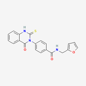 N-(furan-2-ylmethyl)-4-(4-oxo-2-sulfanylidene-1H-quinazolin-3-yl)benzamide