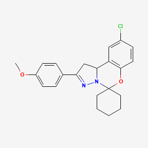 9-Chloro-2-(4-methoxyphenyl)-1,10b-dihydrospiro[benzo[e]pyrazolo[1,5-c][1,3]oxazine-5,1'-cyclohexane]