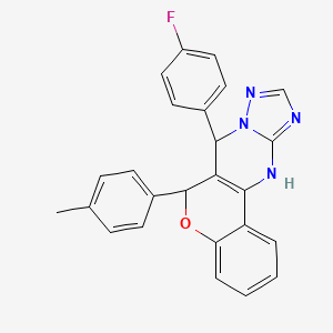 molecular formula C25H19FN4O B14965855 7-(4-fluorophenyl)-6-(4-methylphenyl)-7,12-dihydro-6H-chromeno[4,3-d][1,2,4]triazolo[1,5-a]pyrimidine 