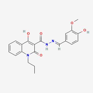 4-hydroxy-N'-[(E)-(4-hydroxy-3-methoxyphenyl)methylidene]-2-oxo-1-propyl-1,2-dihydro-3-quinolinecarbohydrazide